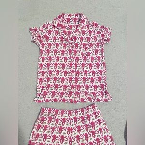 Roller rabbit polo pajamas pink set - XS